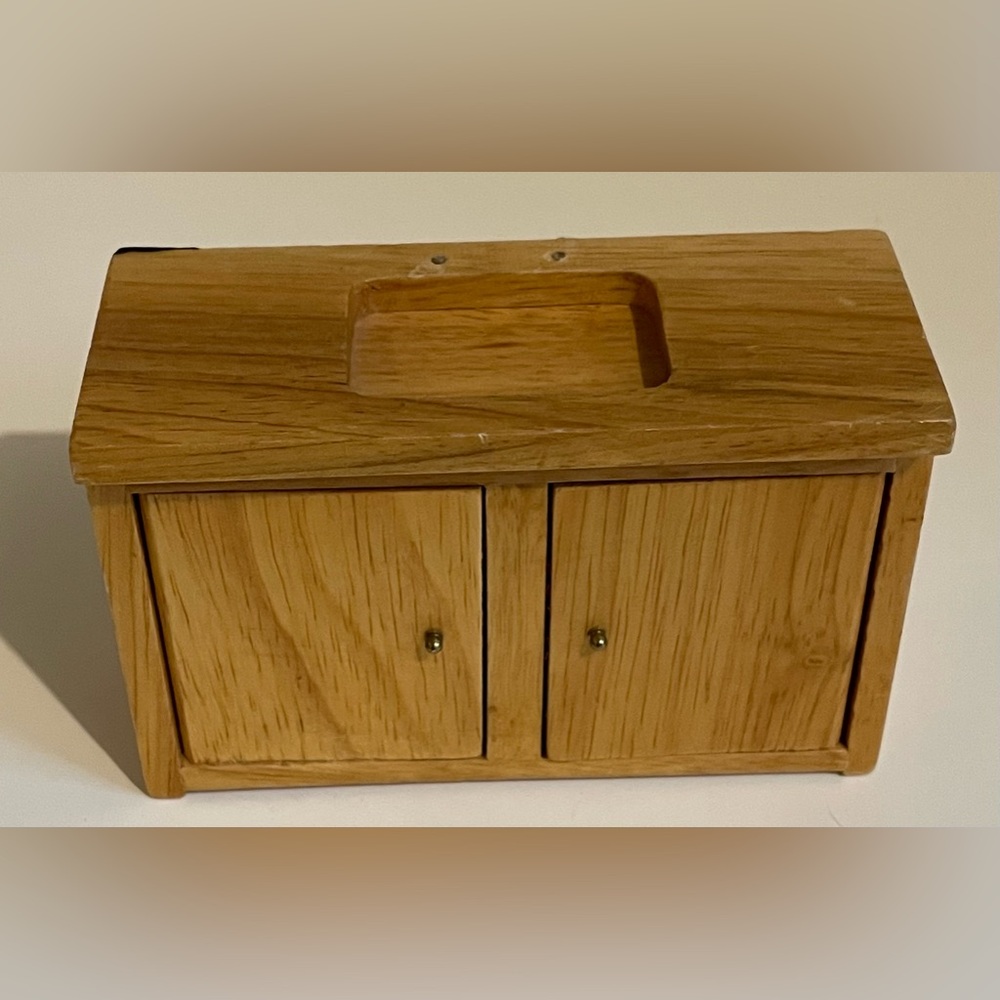 Vintage Dollhouse Miniature Kitchen Sink with cabinets